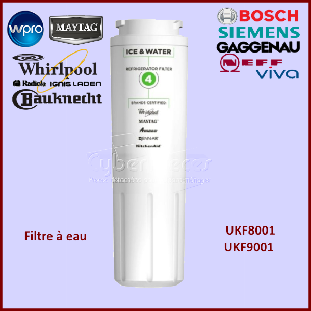 Filtre à eau Type UKF8001 - UKF9001 pour réfrigérateur US