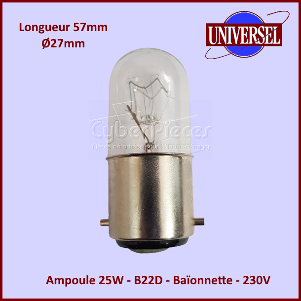 Ampoule 25W - B22D - Baïonnette - 230V