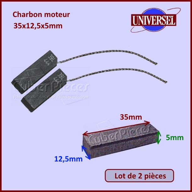 Charbons moteur 35x12,5x5mm (lot de 2)