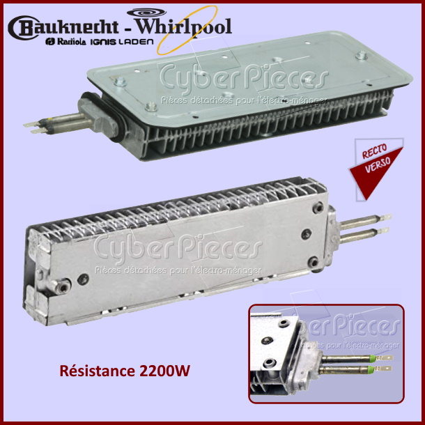 Résistance 2200W Whirlpool 481231018627