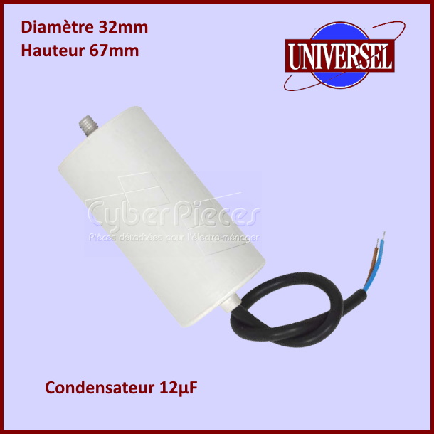 Condensateur 12,0µF 450V à fils