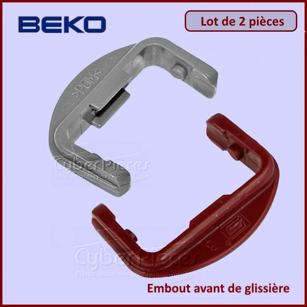 Lot de 2 embouts avant de glissière Beko 1887460200