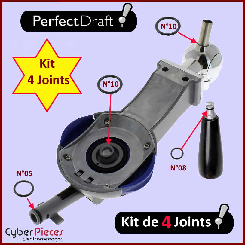 Lot de 4 Joints Perfectdraft HD3720 HD3620 HD3610 HD3600