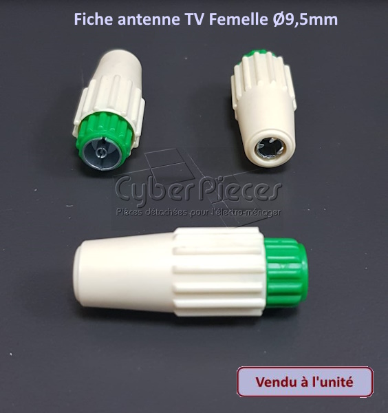 Fiche antenne TV Femelle Ø9,5mm
