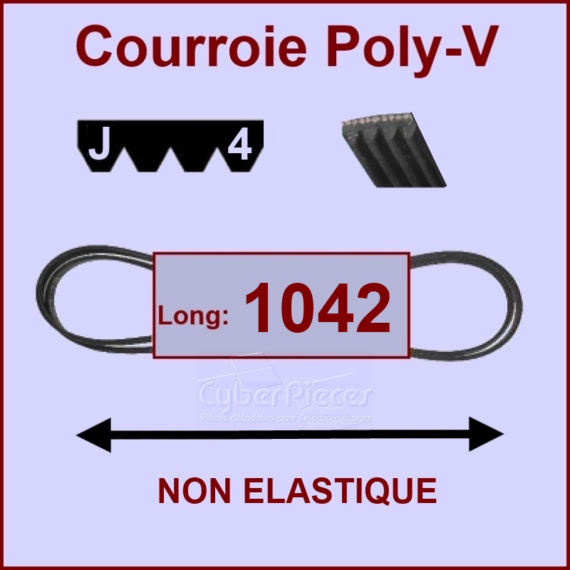 Courroie 1042J4 non élastique