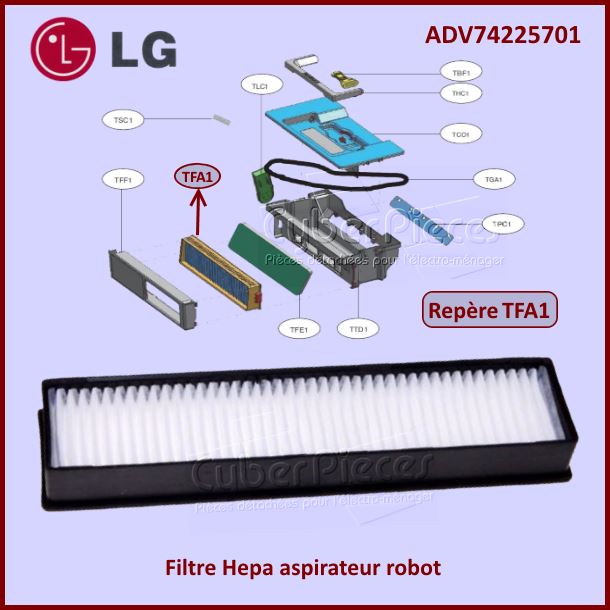 Filtre Hepa aspirateur robot LG ADV74225701