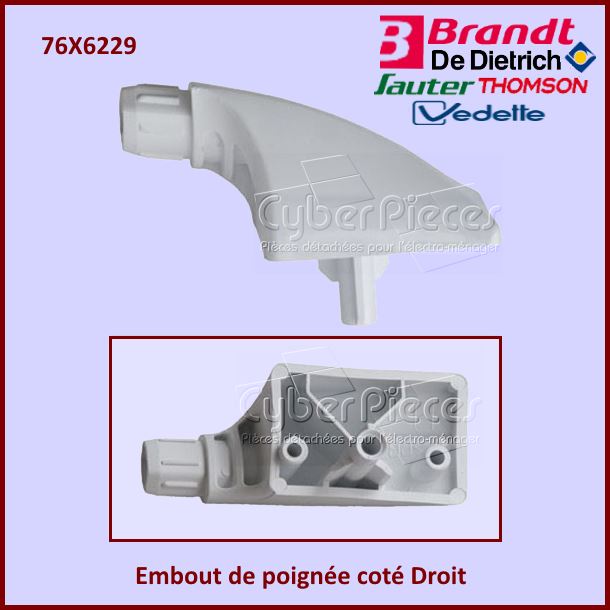 Embout de poignée coté Droit Brandt 76X6229