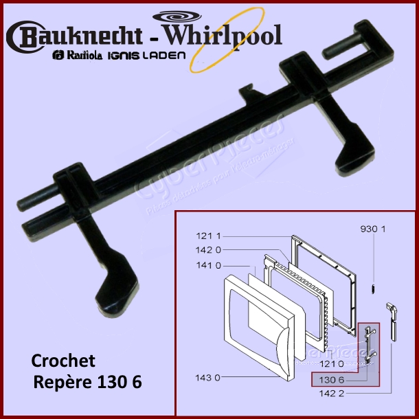 Verrou crochet de porte Whirlpool 480120100333