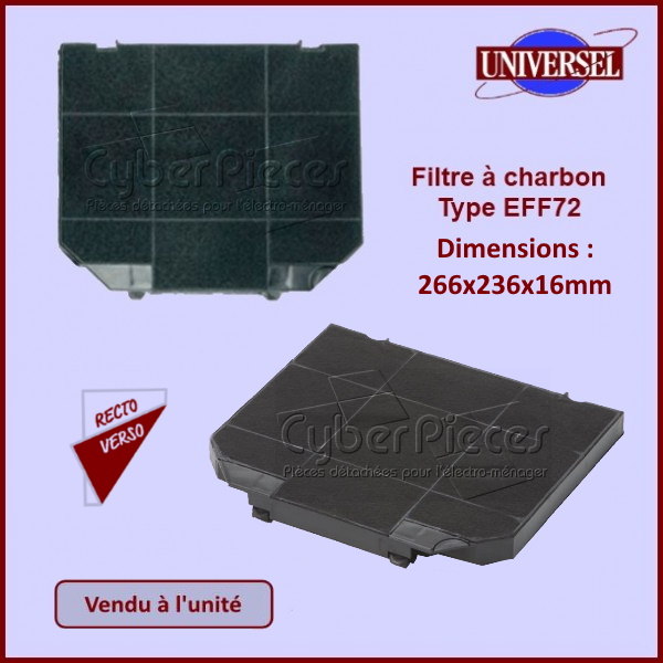 Filtre à charbon Type 244 (EFF72) - Pièces hotte