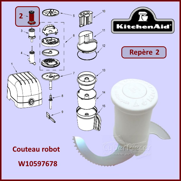Couteau robot Kitchenaid W10597678