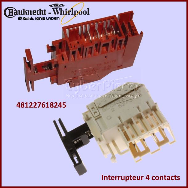 Interrupteur M/A SC0A2A10610 Whirlpool 481941029004