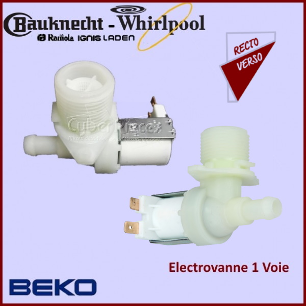 Electrovanne 1 voie 90°Beko - Whirlpool