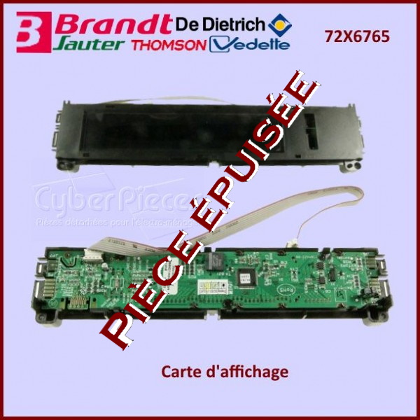 Carte d'affichage Brandt 72X6765 - PiÃ¨ces four