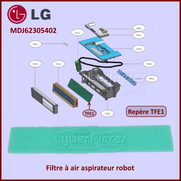 Filtre air aspirateur robot LG MDJ62305402