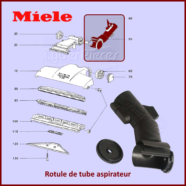 Rotule de tube aspirateur Miele 3947972