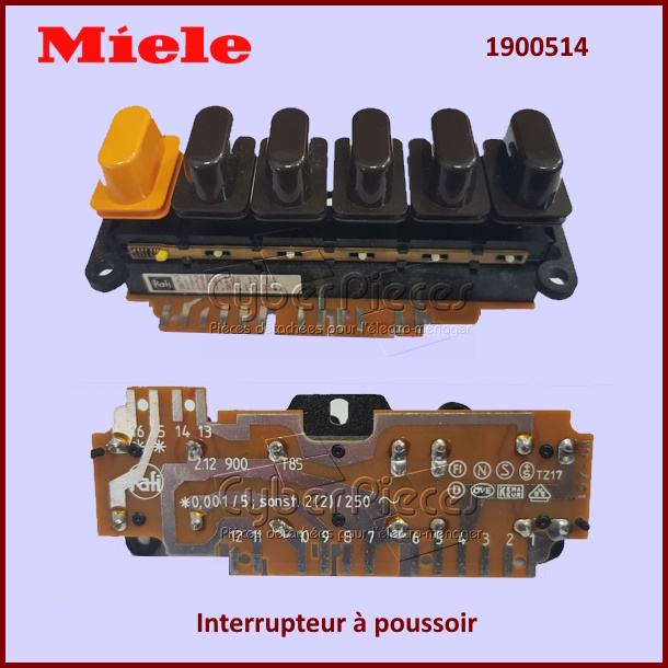 Interrupteur à poussoir Miele 1900514