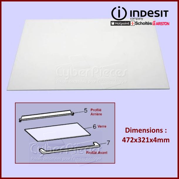 Clayette en verre Indesit C00143029