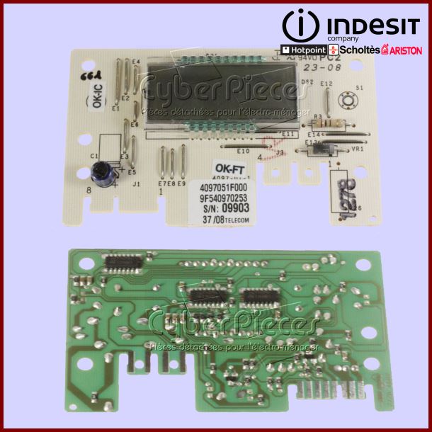 Carte d'affichage LCD ROHS Indesit C00143242