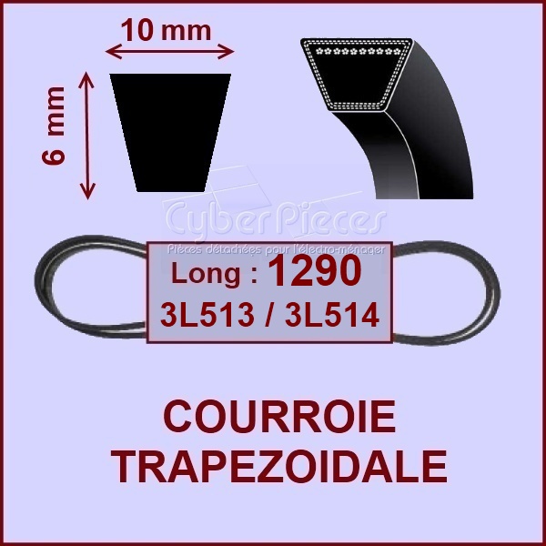Courroie trapézoïdale 10X6X1290 - 3L513 / 3L514