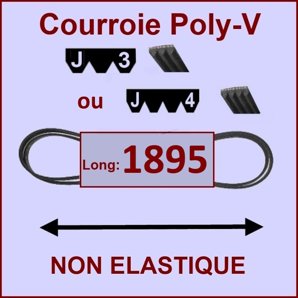 Courroie 1895J3 ou 1895J4 non élastique