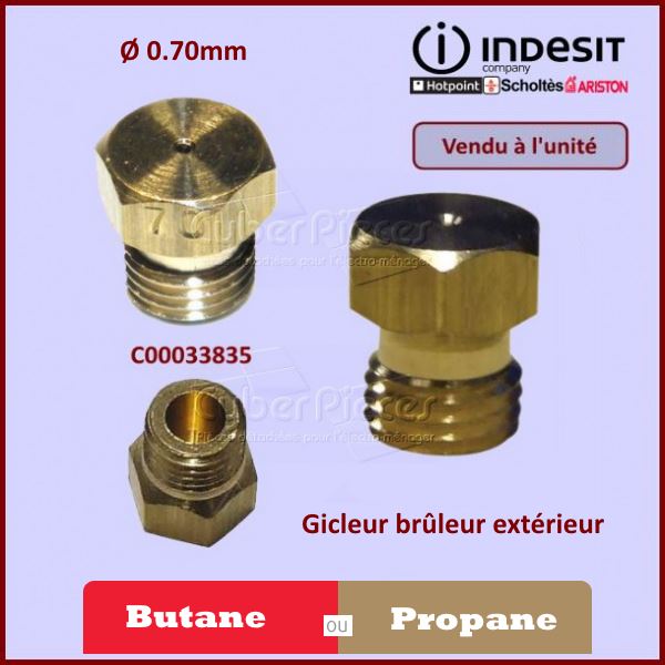 Injecteur bruleur extérieur Butane Indesit C00033835