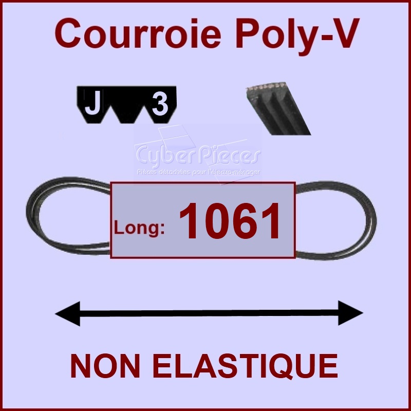 Courroie 1061J3 non élastique