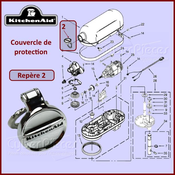 Couvercle du moyeu Kitchenaid 9703315
