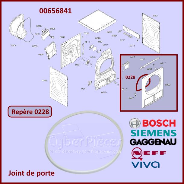 Joint de porte Bosch 00656841