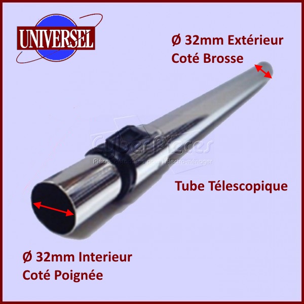 Tube télescopique chromé Ø 32mm - Pièces aspirateur