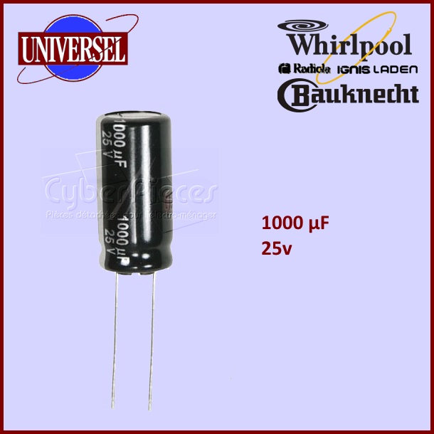Condensateur 1000,0µF - 25V maxi