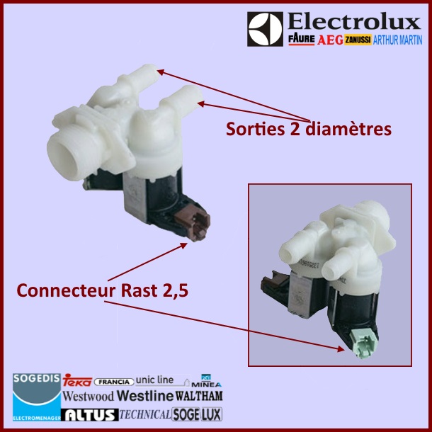 Electrovanne 2 voies Electrolux 1325186110