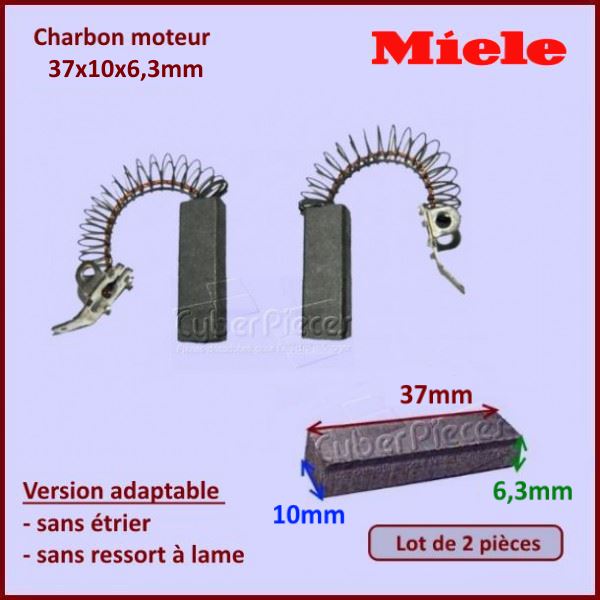 Charbon moteur 37x10x6,3mm *Adaptable* Miele 3026790