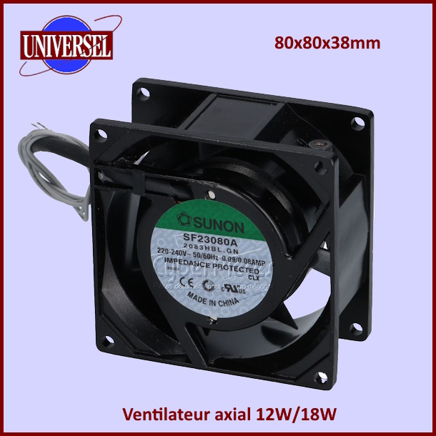 Ventilateur axial 12W/18W - 80x80x38mm