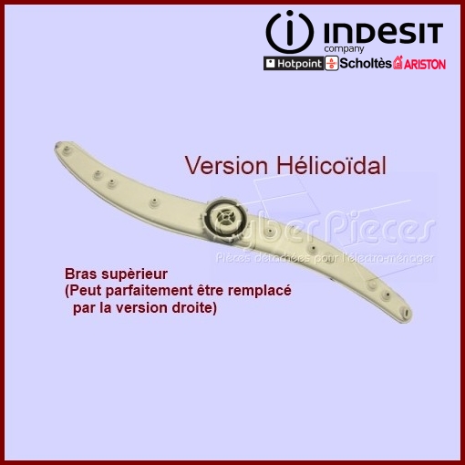 Bras de lavage supérieur + Joint Indesit C00075746