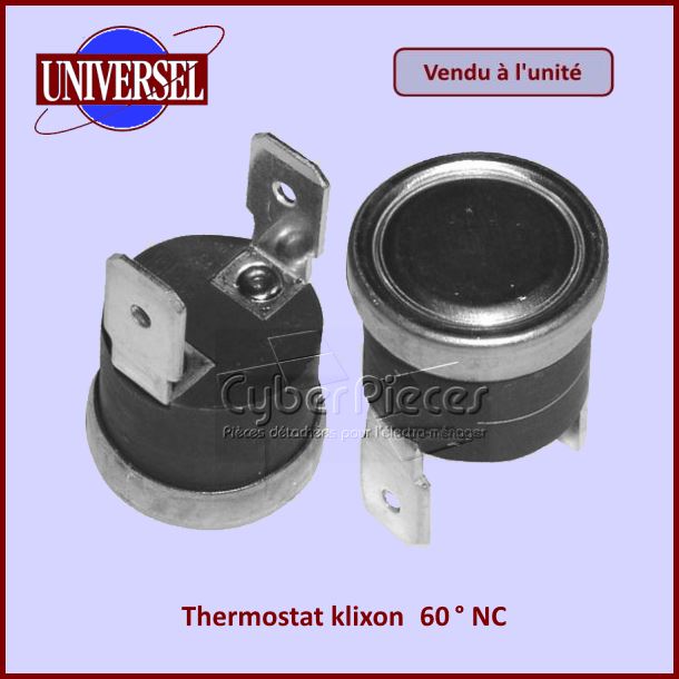 Thermostat klixon 60° NC - Pièces sèche-linge