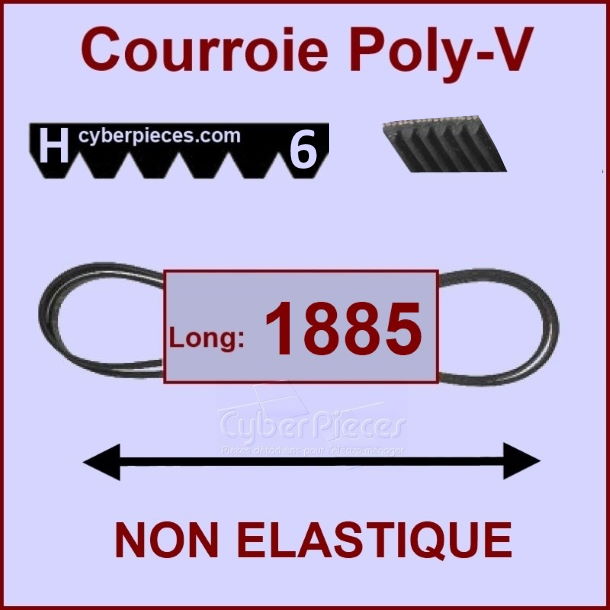 Courroie 1885H6 non élastique