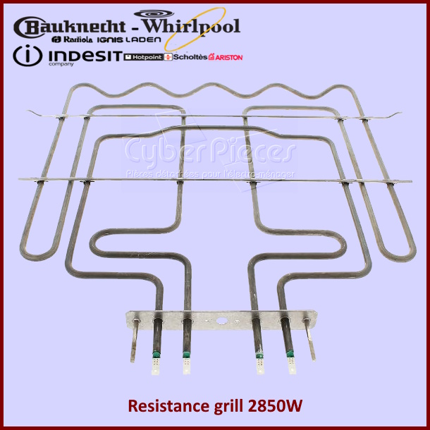 Resistance de voute 2850W Whirlpool 481225928873