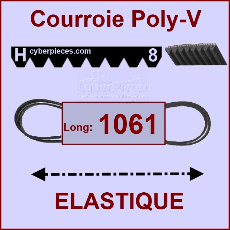 Courroie 1061H8 - EL- élastique
