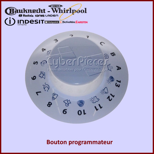 Bouton programmateur Indesit C00518104